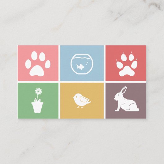 Dierenarts, huisdier, Kleurenvierkanten Afspraakka Visitekaartje (Achterkant)