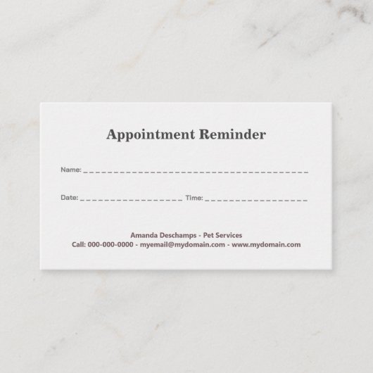 Dierenarts, huisdier, Kleurenvierkanten Afspraakka Visitekaartje (Voorkant)