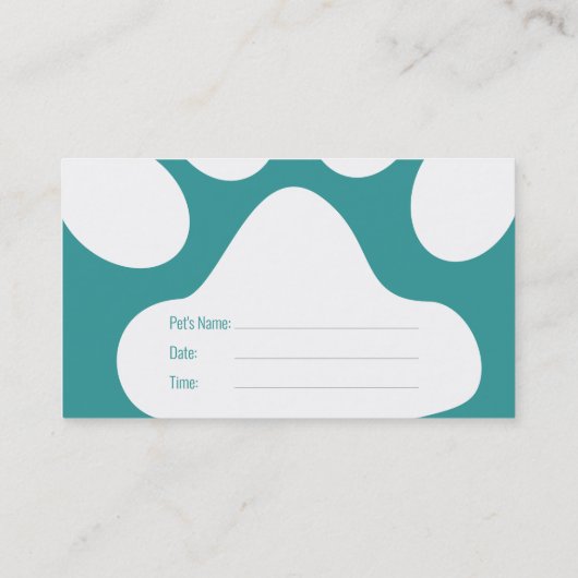 dierenarts | Info Afsprakenkaartje (Achterkant)