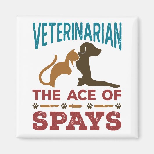 Dierenarts Joke The Ace of Spays Magneet (Voorkant)