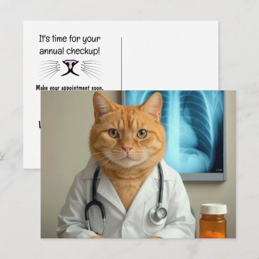 Dierenarts Kat Met Stethoscoop Briefkaart (Voorkant / Achterkant)
