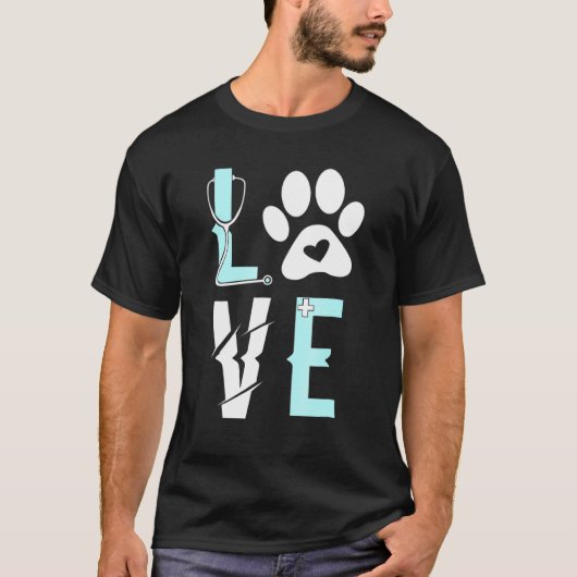Dierenarts Liefde T Shirt Dierenarts Studen (Voorkant)
