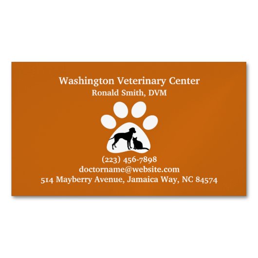 dierenarts magnetisch visitekaartje (Voorkant)