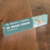 Dierenarts Man Dierenarts Dierenarts Blauw Naambordje (Zijkant)