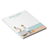 Dierenarts Man Dierenkliniek Met Huisdier Kat En H Notitieblok (Schuin)