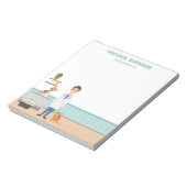 Dierenarts Man Dierenkliniek Met Huisdier Kat En H Notitieblok (Linkerzijde)