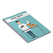 Dierenarts Man Met Dieren & Aangepaste Tekst Notitieboek (Rechterzijde)