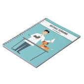 Dierenarts Man Met Dieren & Aangepaste Tekst Notitieboek (Linkerzijde)