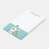 Dierenarts man met dieren en aangepaste tekst post-it® notes (Schuin)