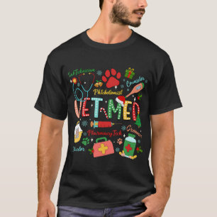 Dierenarts Med Groovy Christmas Veterinary Technic T-shirt