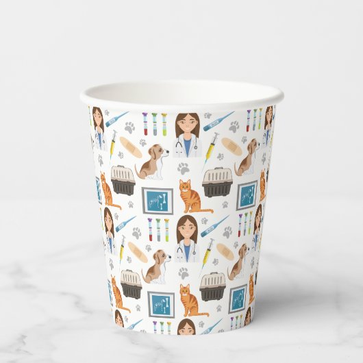 Dierenarts Medisch dierenarts DVM patroon Papieren Bekers (Achterkant)