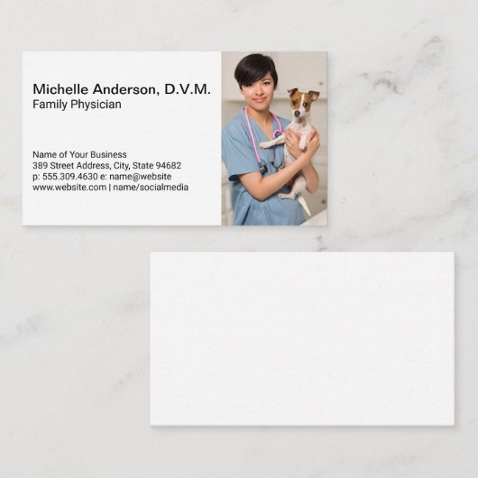 Dierenarts met hond visitekaartje (Voorkant / Achterkant)