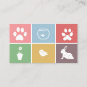 Dierenarts of Pet Services met gekleurde vierkante Visitekaartje (Achterkant)