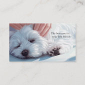 Dierenarts onderzoekt kleine hond visitekaartje (Achterkant)