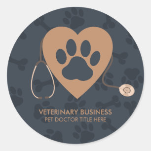 Dierenarts Paws Heart Dierenziekenhuis Ronde Sticker