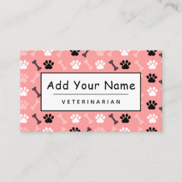 Dierenarts Schattige Paw Bone  Pattern Vet Visitekaartje