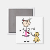 Dierenarts Stick Figure Magneet (Voorkant / Achterkant)