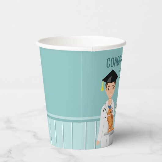 Dierenarts Student DVM Vet Afstuderen Papieren Bekers (Rechts)