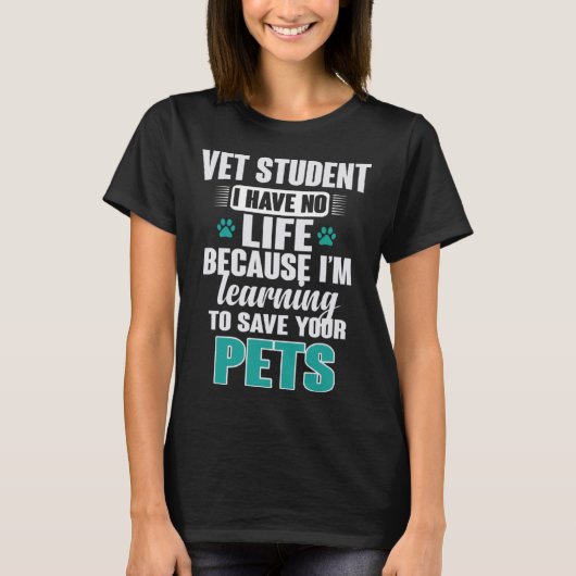 Dierenarts Student Vet Studeren T-shirt (Voorkant)