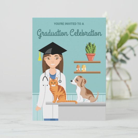 Dierenarts Student Veterinaire DVM Afstuderen Kaart (Staand voorkant)