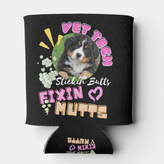 dierenarts tech, veterinaire technicus, geneeskund blikjeskoeler (Achterkant)