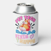 dierenarts tech, veterinaire technicus, grappig, v blikjeskoeler (Blikje Achterkant)