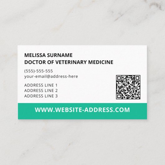 Dierenarts Vet Tech Cream Italiaanse windhond Visitekaartje (Achterkant)