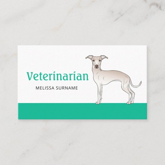 Dierenarts Vet Tech Cream Italiaanse windhond Visitekaartje (Voorkant)