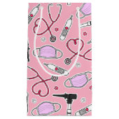 Dierenarts/veterinair technicus patroonroze klein cadeauzakje (Voorkant)