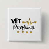 Dierenarts Vierkante Button 5,1 Cm (Voorkant)