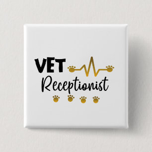 Dierenarts vierkante button 5,1 cm