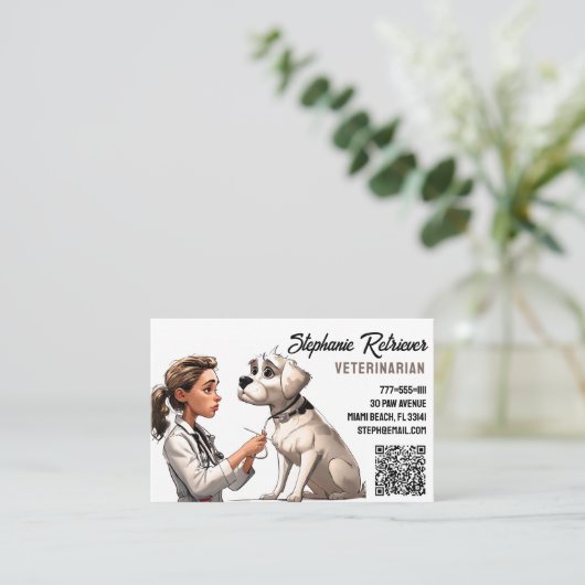 dierenarts visitekaartje (Staand voorkant)