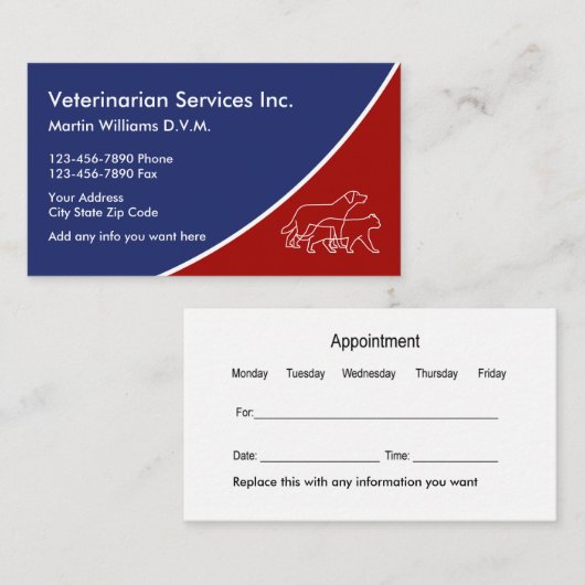 Dierenarts Visitekaartjes (Voorkant / Achterkant)