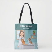 Dierenarts Vrouw Dierenarts Dierenarts met Kat en  Tote Bag (Voorkant)