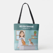 Dierenarts Vrouw Dierenarts Dierenarts met Kat en Tote Bag (Achterkant)