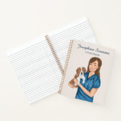 Dierenarts Vrouw Dierenarts DVM Met Puppy Notitieboek (Binnen)