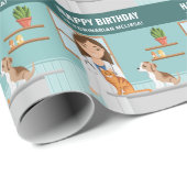 Dierenarts Vrouw Dierenarts Verjaardag Custom Cadeaupapier (Rol Hoek)