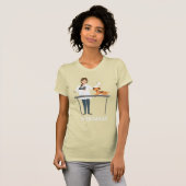 Dierenarts vrouw met dieren & tekst t-shirt (Voorkant volledig)