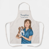 Dierenarts vrouw met een puppy schort (Voorkant)