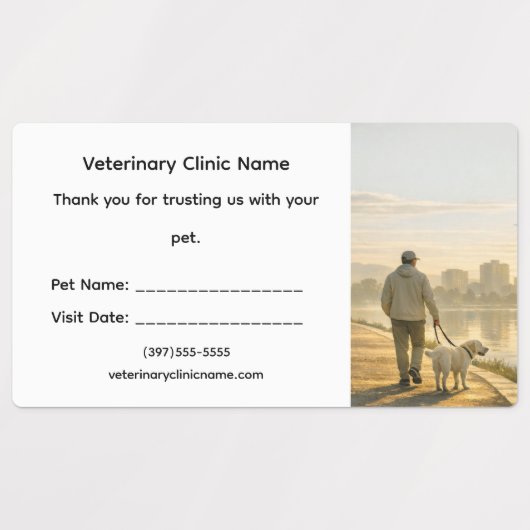 Dierenarts Welkom‑Kit Label – Groot & Waterdicht (Design 1)