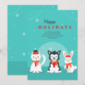 Dierenarts Winter Pets Kerstkaarten Feestdagenkaart (Voorkant / Achterkant)