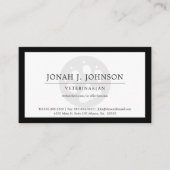 dierenarts | Zwarte Dog Paw-grens Visitekaartje (Voorkant)