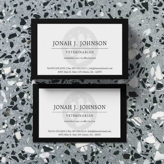 dierenarts | Zwarte Dog Paw-grens Visitekaartje