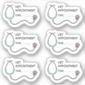 Dierenartsafspraak Huisdier Gezondheidsherinnering Sticker (Voorkant)
