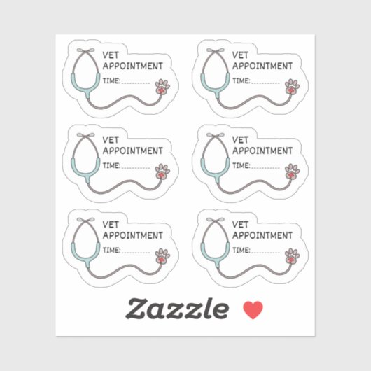 Dierenartsafspraak Huisdiergezondheid Herinnering  Sticker (Vel)