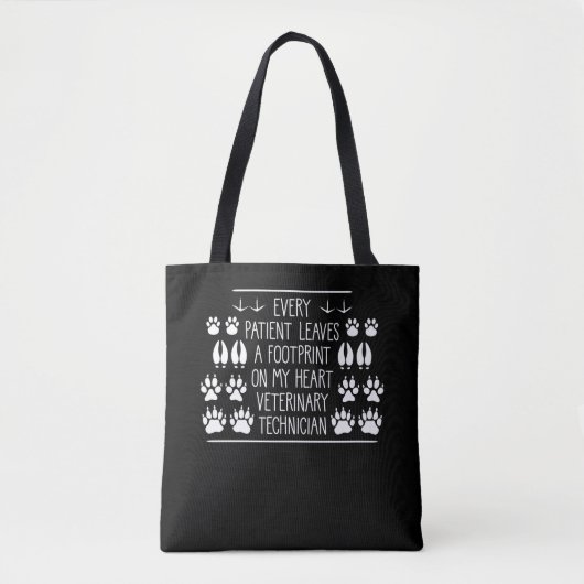 Dierenartsen Technicus Foot Print Animal Care Tote Bag (Voorkant)
