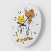 Dierenartsen van geanimeerde katten en honden grote klok (Hoek)