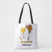 Dierenartsen van geanimeerde katten en honden tote bag (Voorkant)