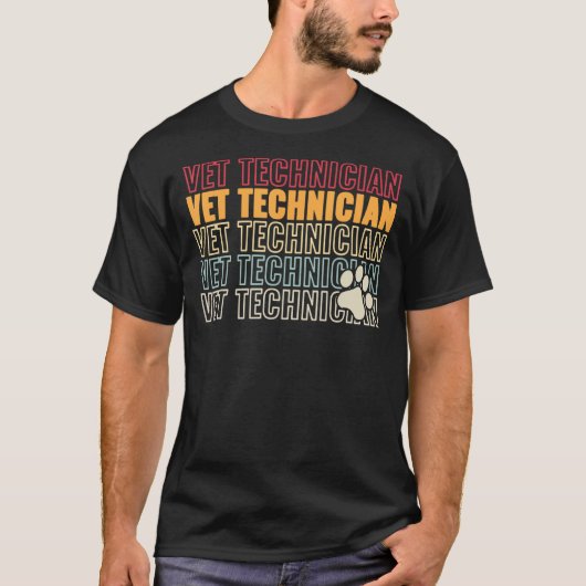 Dierenartsen Vet Tech mannen Cat retro Veterinary  T-shirt (Voorkant)