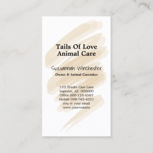 Dierenartsen Voeg uw verticale foto toe Visitekaartje (Achterkant)